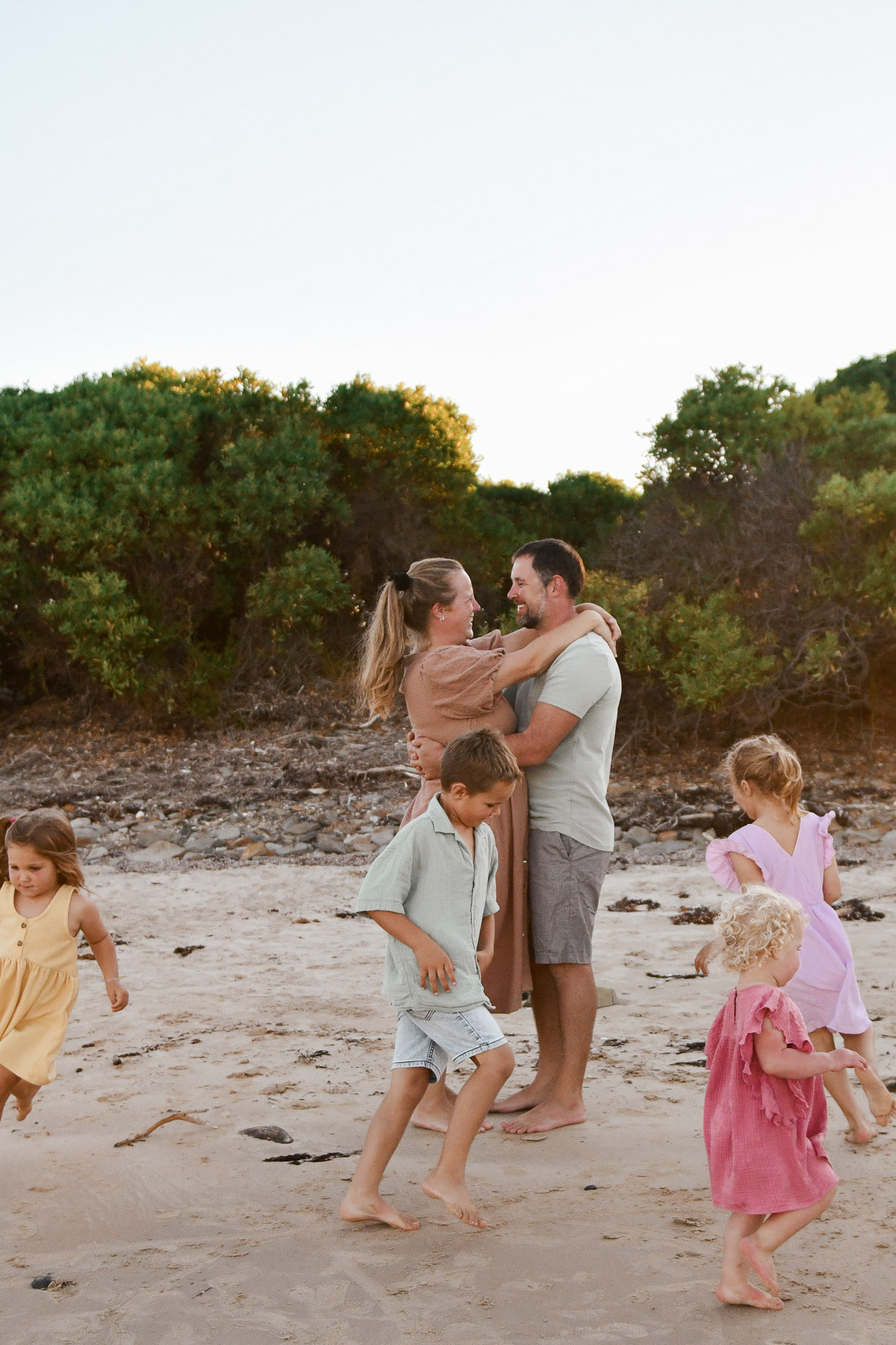 Family session capturing real, natural moments in Tasmania
