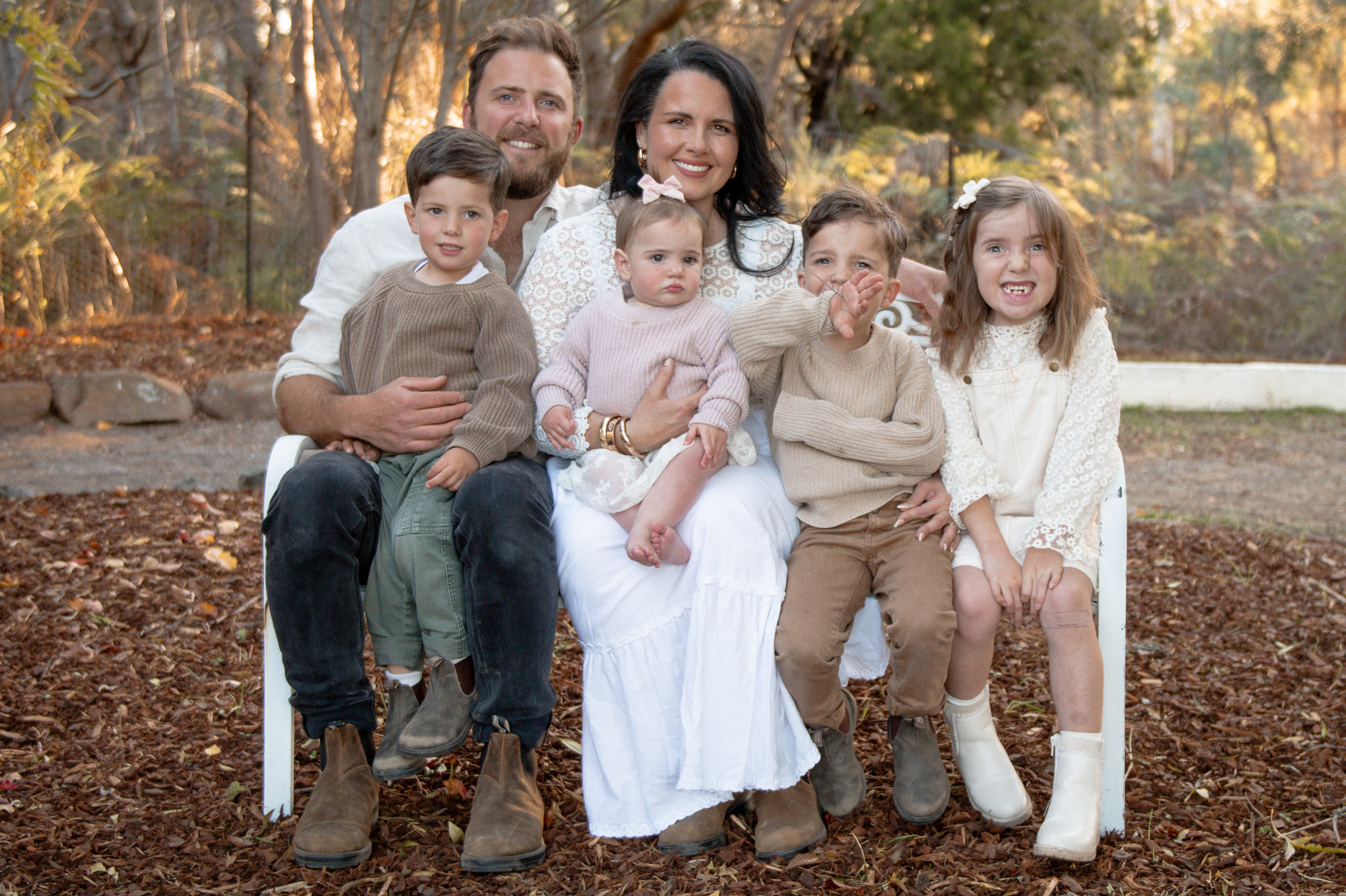 A family photographed together in Tasmania