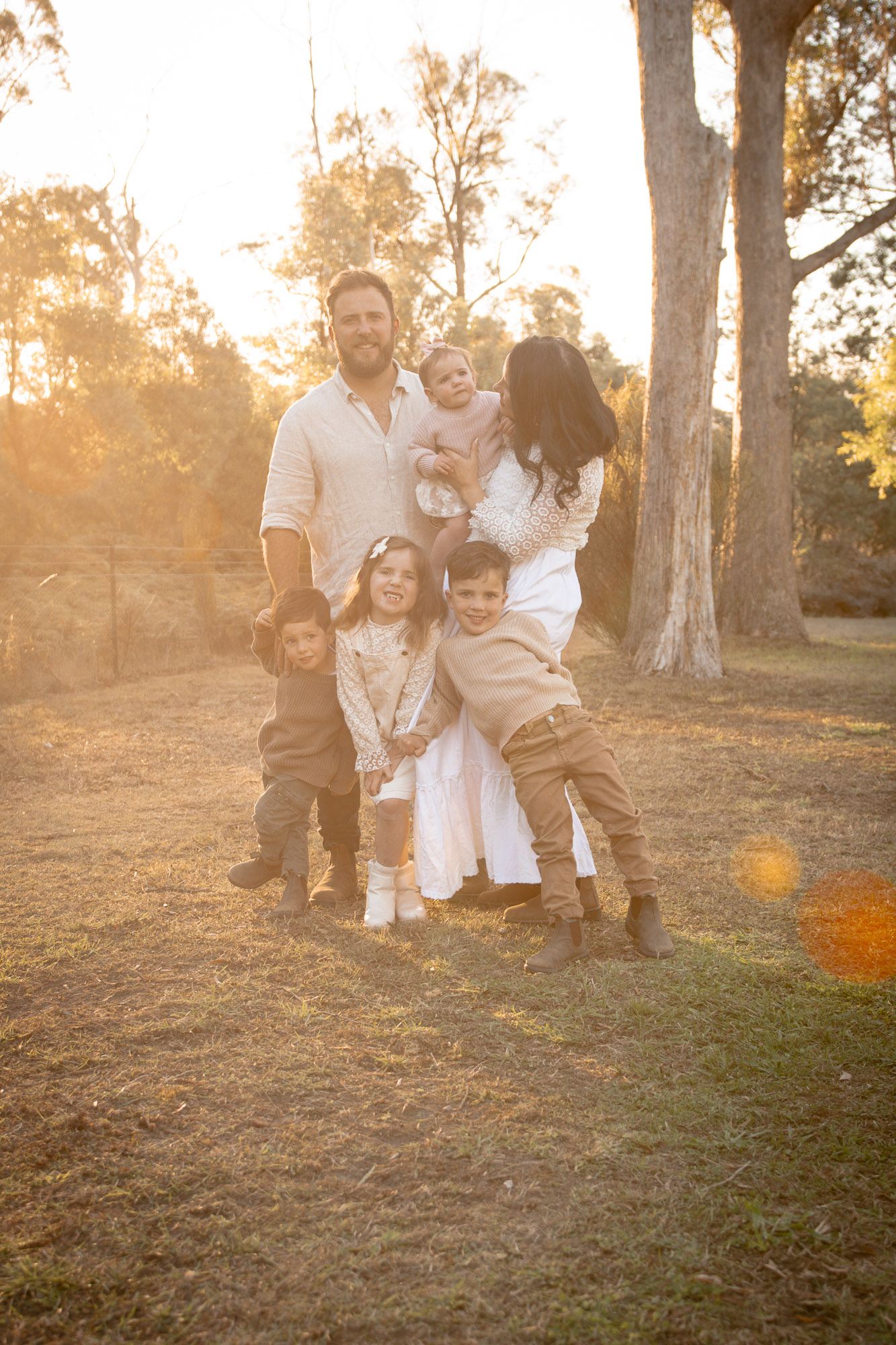 A family photographed together in Tasmania