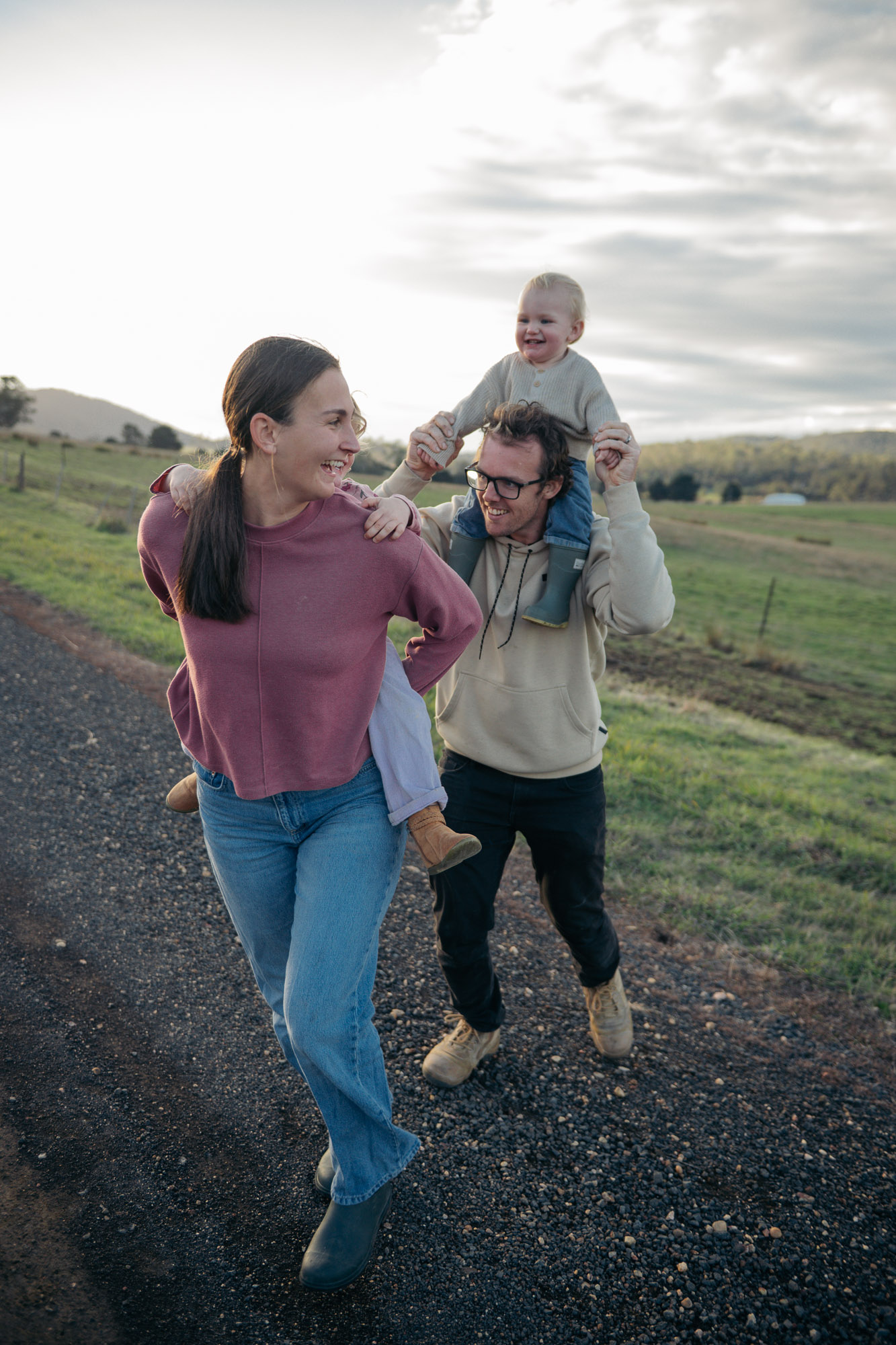 A family photographed together in Tasmania